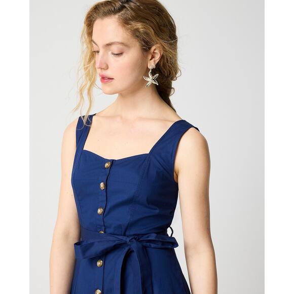 NWT J. Crew Button-Front Belted Midi Dress Size 14 - Picture 3 of 7